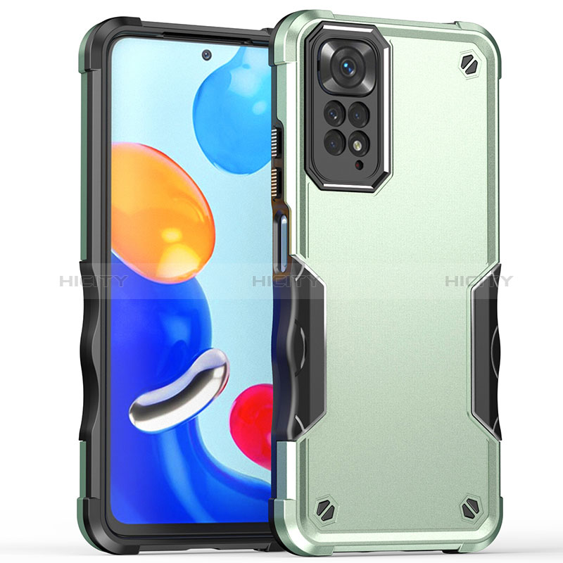 Silikon Hülle Handyhülle und Kunststoff Schutzhülle Hartschalen Tasche QW1 für Xiaomi Redmi Note 11S 4G Minzgrün Plus