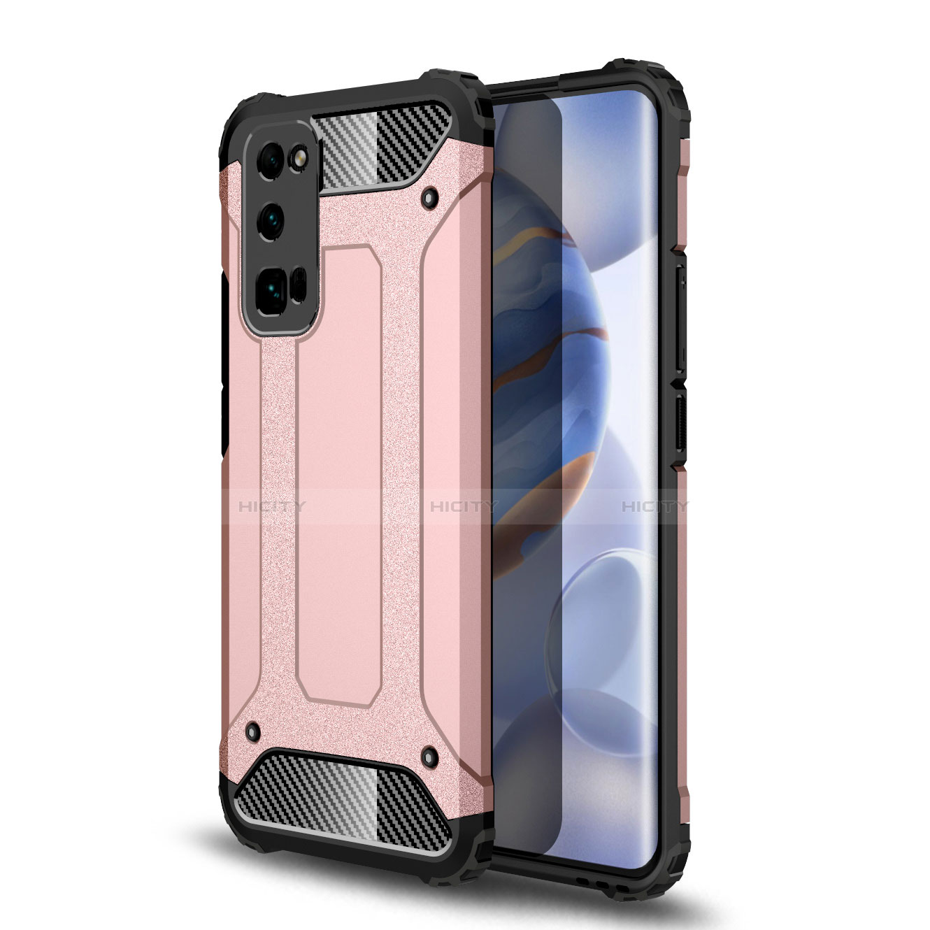 Silikon Hülle Handyhülle und Kunststoff Schutzhülle Hartschalen Tasche U01 für Huawei Honor 30 Pro+ Plus groß