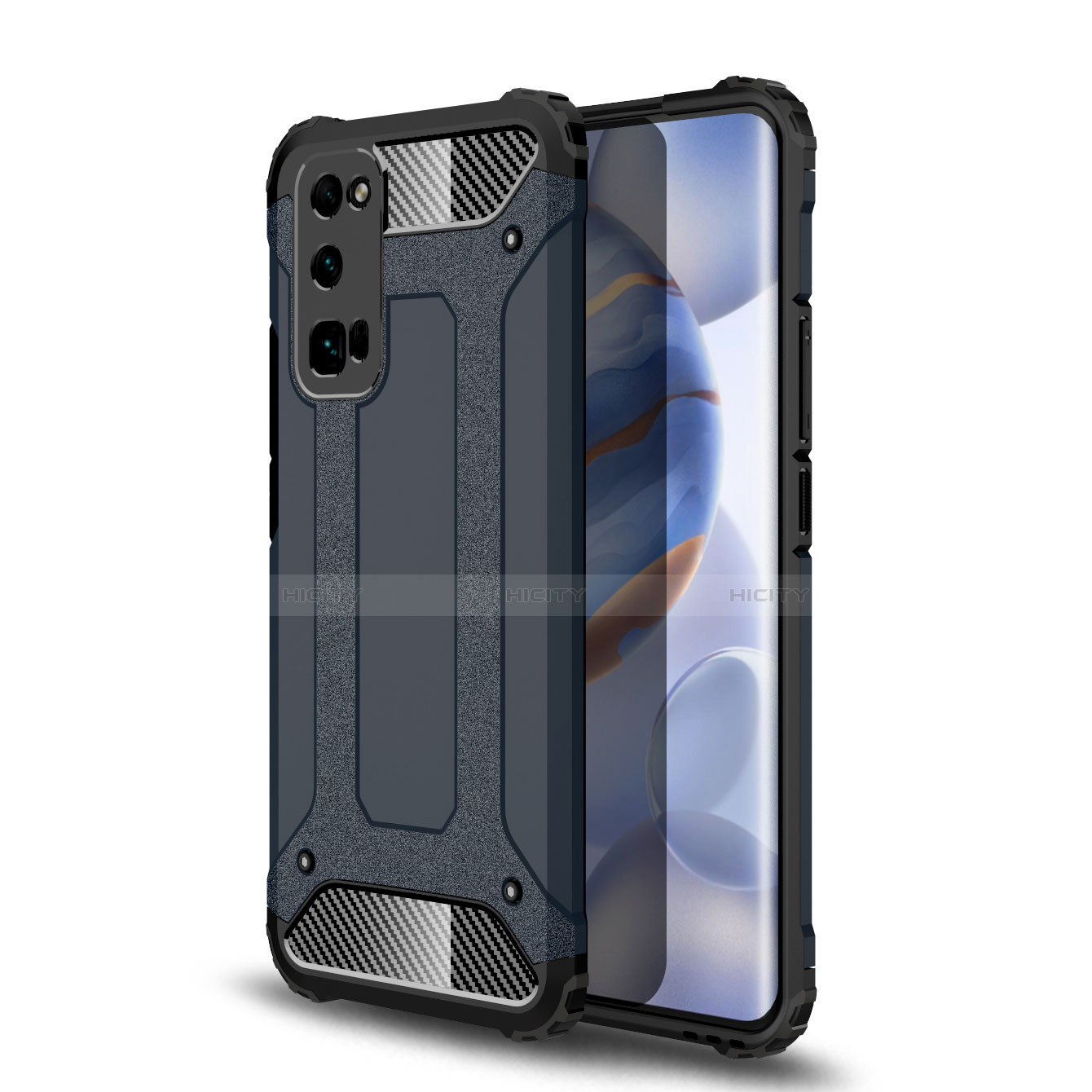 Silikon Hülle Handyhülle und Kunststoff Schutzhülle Hartschalen Tasche U01 für Huawei Honor 30 Pro+ Plus Grau