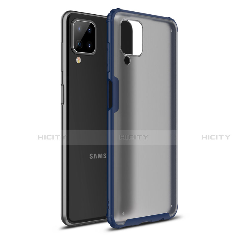 Silikon Hülle Handyhülle und Kunststoff Schutzhülle Hartschalen Tasche U01 für Samsung Galaxy A12 Blau