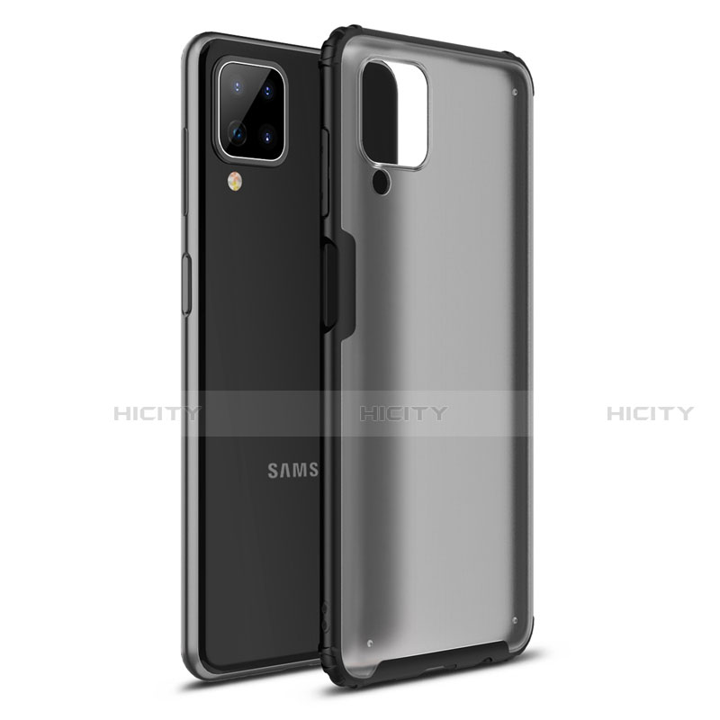 Silikon Hülle Handyhülle und Kunststoff Schutzhülle Hartschalen Tasche U01 für Samsung Galaxy A12 Schwarz