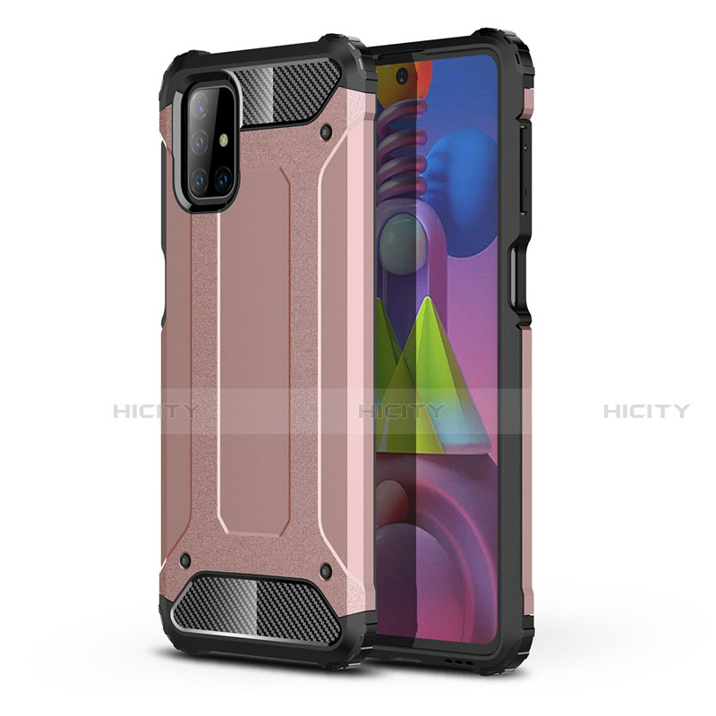 Silikon Hülle Handyhülle und Kunststoff Schutzhülle Hartschalen Tasche U01 für Samsung Galaxy M51 Rosegold