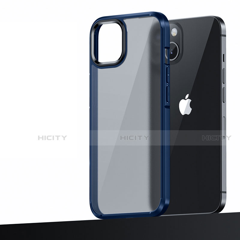 Silikon Hülle Handyhülle und Kunststoff Schutzhülle Hartschalen Tasche U04 für Apple iPhone 13 Blau Plus