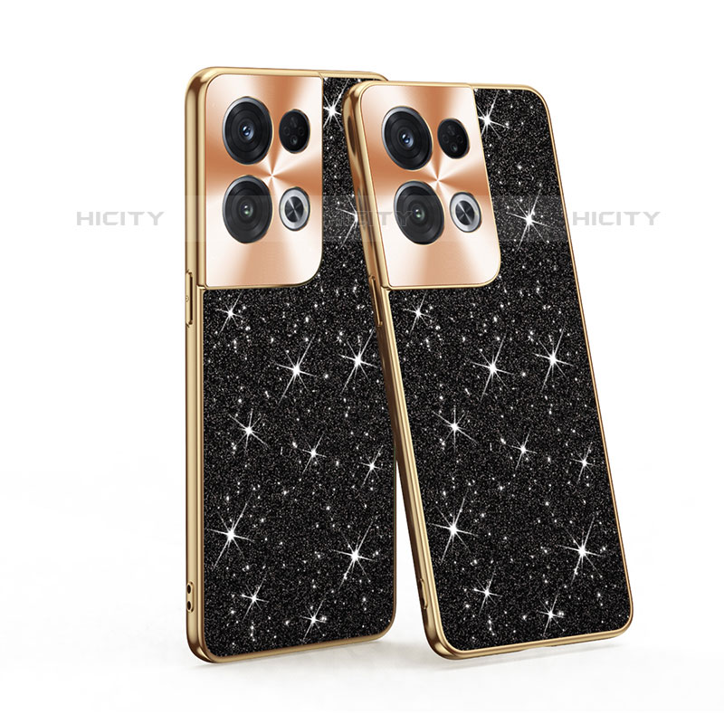 Silikon Hülle Handyhülle und Kunststoff Schutzhülle Hartschalen Tasche Vorder und Rückseite 360 Grad Ganzkörper Bling-Bling für Oppo Reno8 Pro 5G