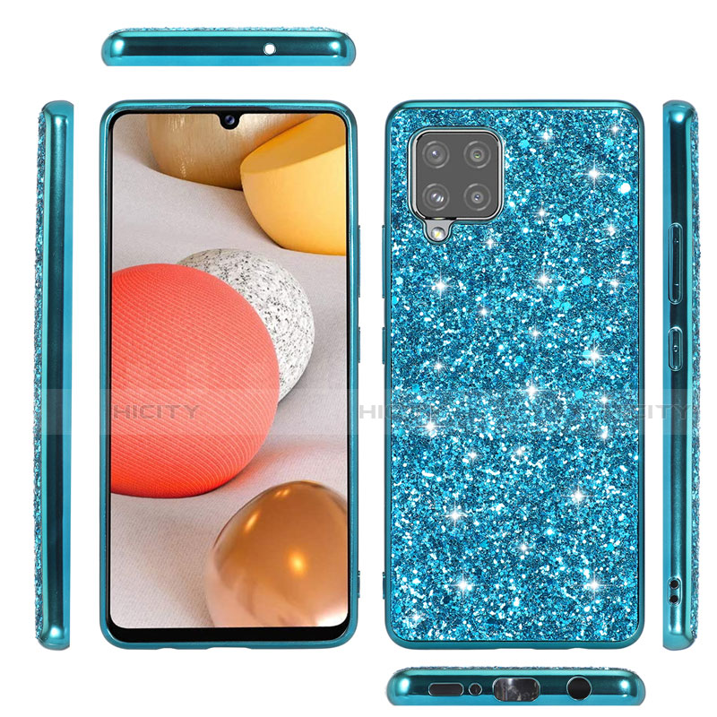 Silikon Hülle Handyhülle und Kunststoff Schutzhülle Hartschalen Tasche Vorder und Rückseite 360 Grad Ganzkörper Bling-Bling für Samsung Galaxy A42 5G