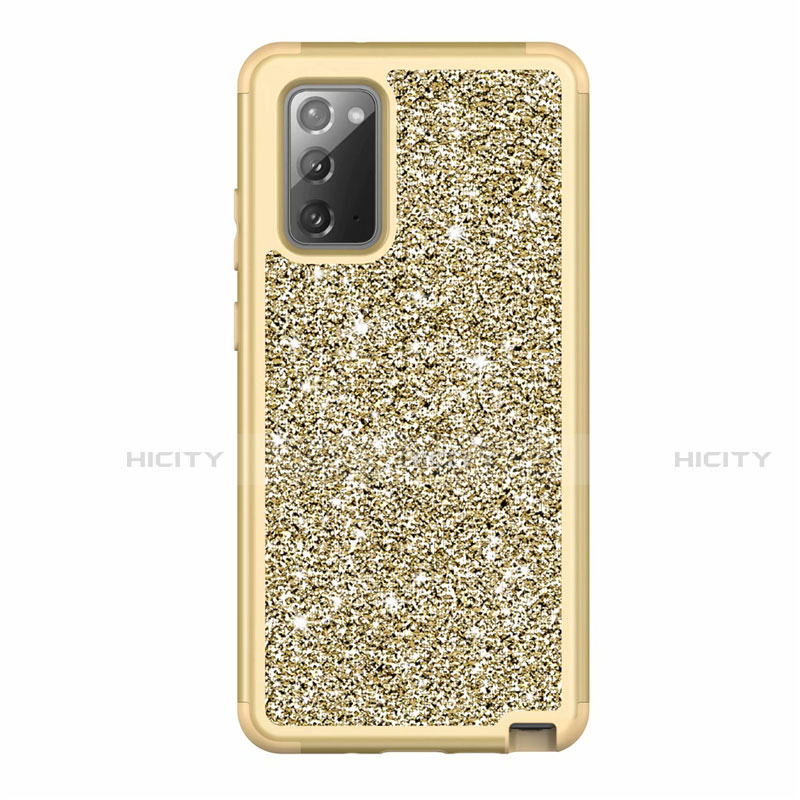 Silikon Hülle Handyhülle und Kunststoff Schutzhülle Hartschalen Tasche Vorder und Rückseite 360 Grad Ganzkörper Bling-Bling für Samsung Galaxy Note 20 5G groß