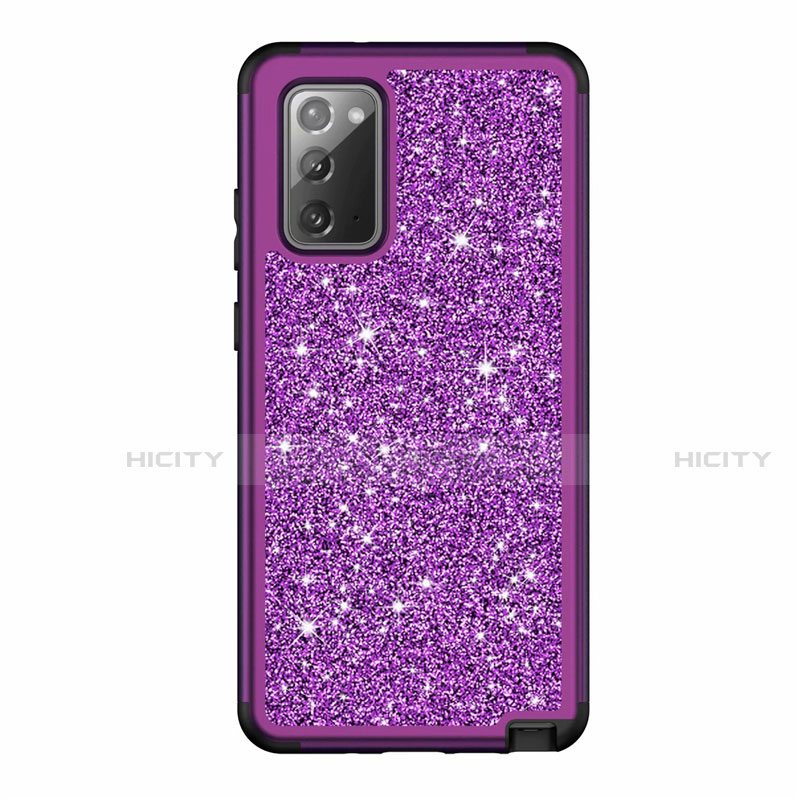 Silikon Hülle Handyhülle und Kunststoff Schutzhülle Hartschalen Tasche Vorder und Rückseite 360 Grad Ganzkörper Bling-Bling für Samsung Galaxy Note 20 5G groß