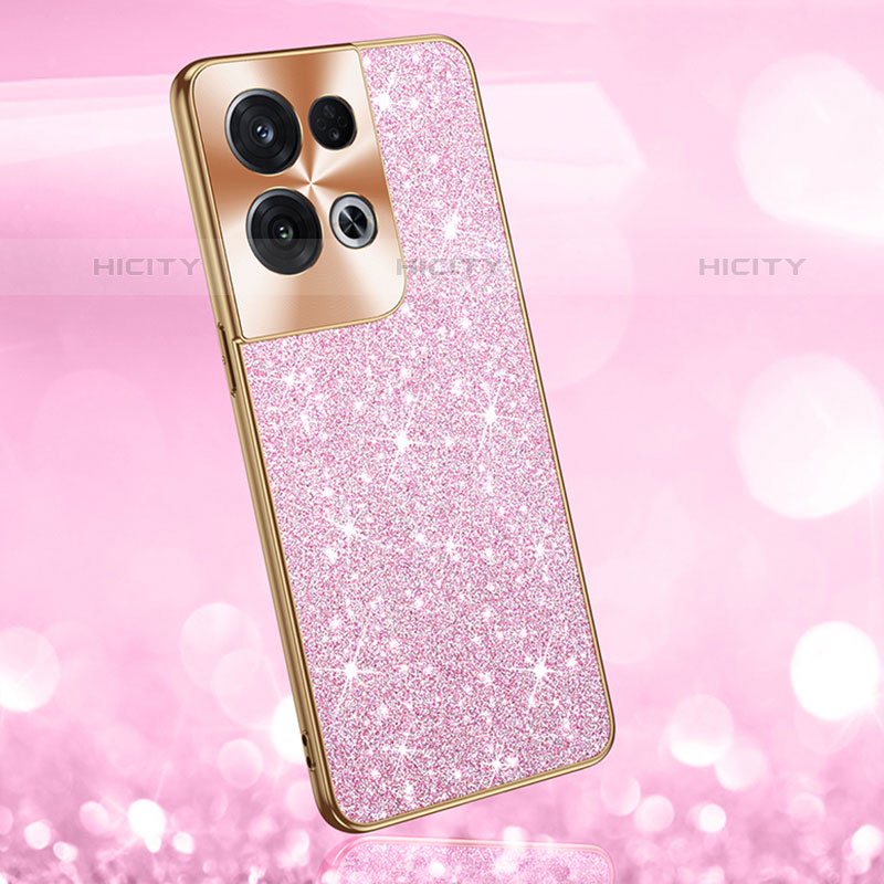 Silikon Hülle Handyhülle und Kunststoff Schutzhülle Hartschalen Tasche Vorder und Rückseite 360 Grad Ganzkörper Bling-Bling GS1 für Oppo Reno8 Pro 5G