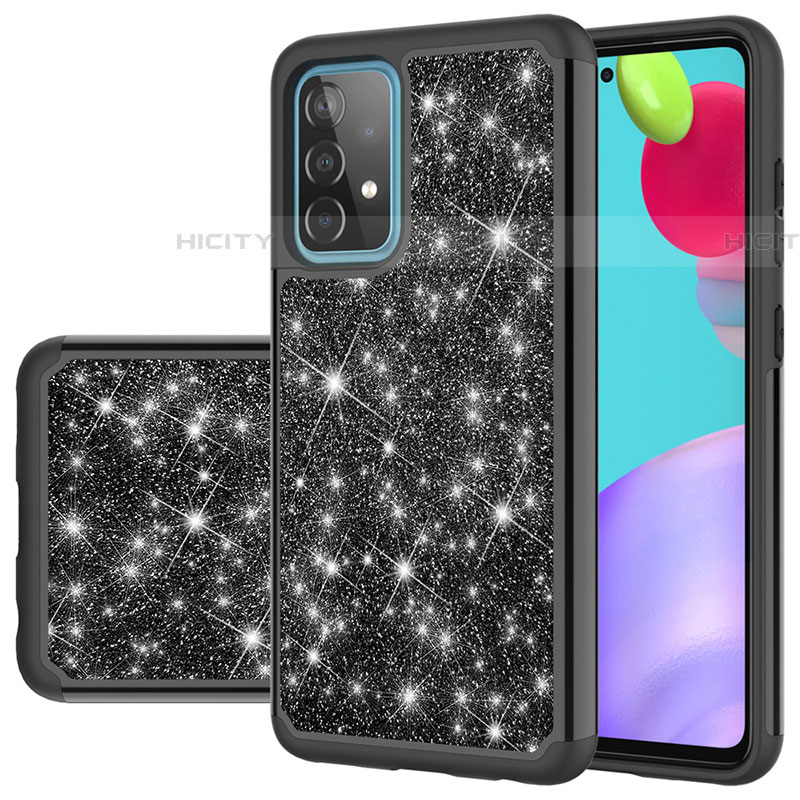 Silikon Hülle Handyhülle und Kunststoff Schutzhülle Hartschalen Tasche Vorder und Rückseite 360 Grad Ganzkörper Bling-Bling JX1 für Samsung Galaxy A52 4G groß