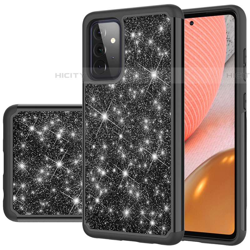 Silikon Hülle Handyhülle und Kunststoff Schutzhülle Hartschalen Tasche Vorder und Rückseite 360 Grad Ganzkörper Bling-Bling JX1 für Samsung Galaxy A72 5G