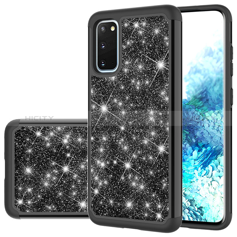 Silikon Hülle Handyhülle und Kunststoff Schutzhülle Hartschalen Tasche Vorder und Rückseite 360 Grad Ganzkörper Bling-Bling JX1 für Samsung Galaxy S20 groß