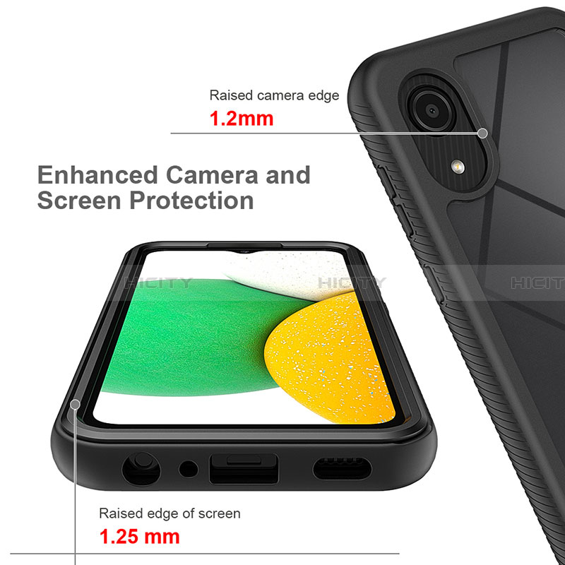 Silikon Hülle Handyhülle und Kunststoff Schutzhülle Hartschalen Tasche Vorder und Rückseite 360 Grad Ganzkörper für Samsung Galaxy A03 Core