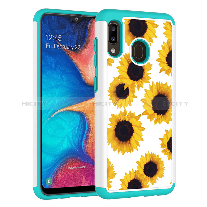 Silikon Hülle Handyhülle und Kunststoff Schutzhülle Hartschalen Tasche Vorder und Rückseite 360 Grad Ganzkörper JX1 für Samsung Galaxy A30 Gelb