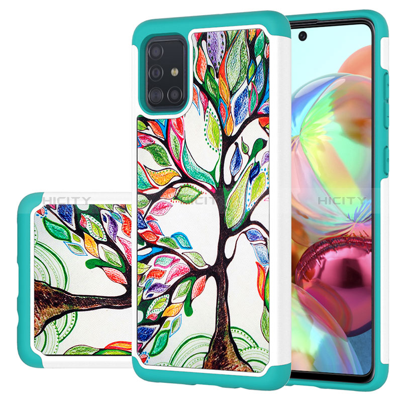 Silikon Hülle Handyhülle und Kunststoff Schutzhülle Hartschalen Tasche Vorder und Rückseite 360 Grad Ganzkörper JX1 für Samsung Galaxy A51 4G groß