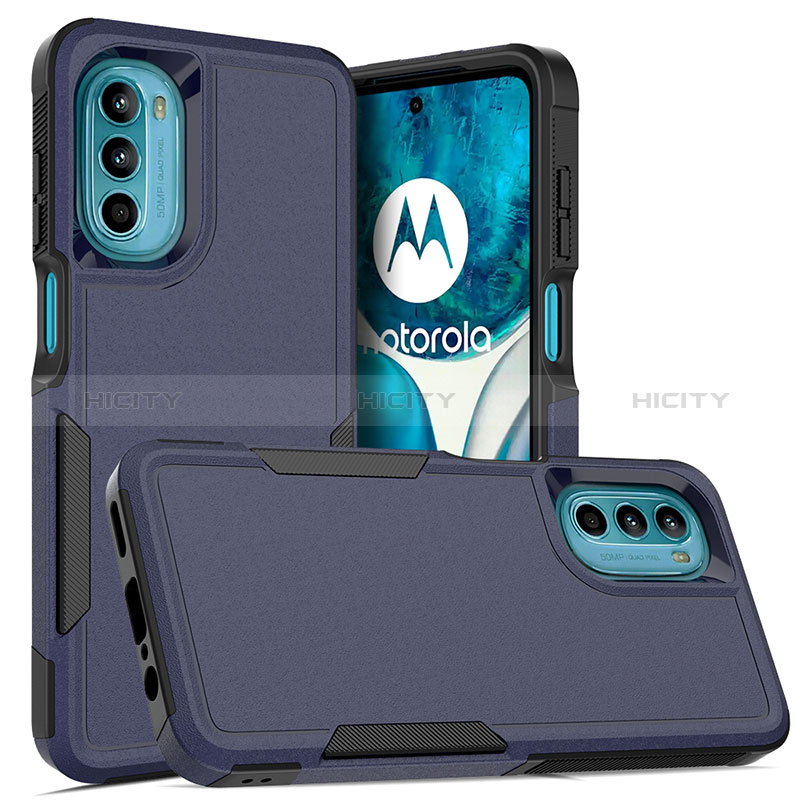 Silikon Hülle Handyhülle und Kunststoff Schutzhülle Hartschalen Tasche Vorder und Rückseite 360 Grad Ganzkörper MQ1 für Motorola MOTO G52 groß