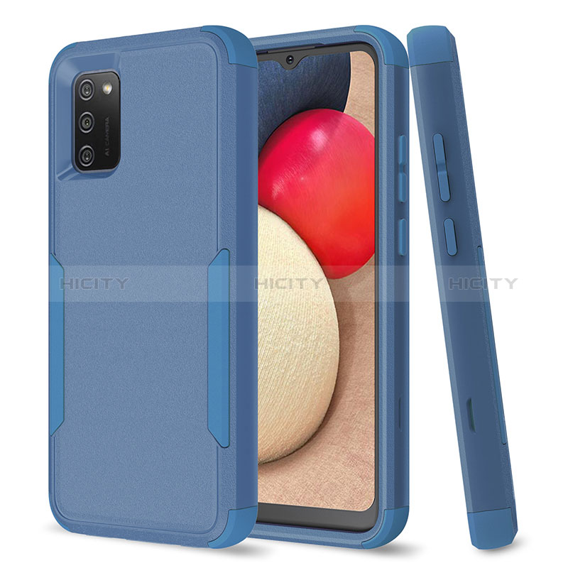 Silikon Hülle Handyhülle und Kunststoff Schutzhülle Hartschalen Tasche Vorder und Rückseite 360 Grad Ganzkörper MQ1 für Samsung Galaxy A02s groß