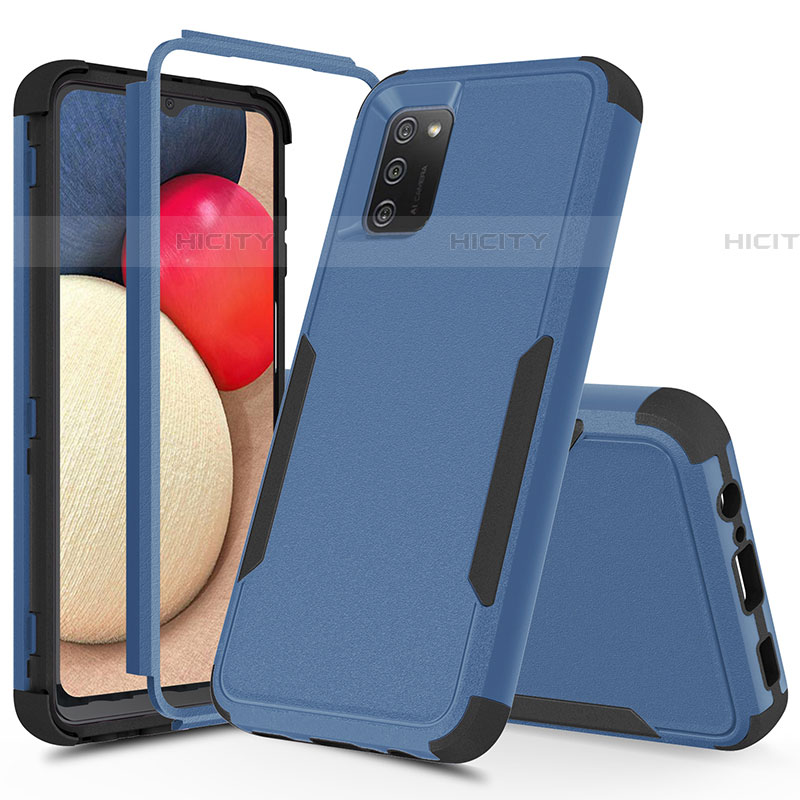 Silikon Hülle Handyhülle und Kunststoff Schutzhülle Hartschalen Tasche Vorder und Rückseite 360 Grad Ganzkörper MQ1 für Samsung Galaxy A03s