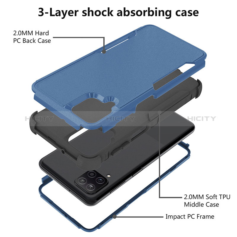 Silikon Hülle Handyhülle und Kunststoff Schutzhülle Hartschalen Tasche Vorder und Rückseite 360 Grad Ganzkörper MQ1 für Samsung Galaxy A12 5G
