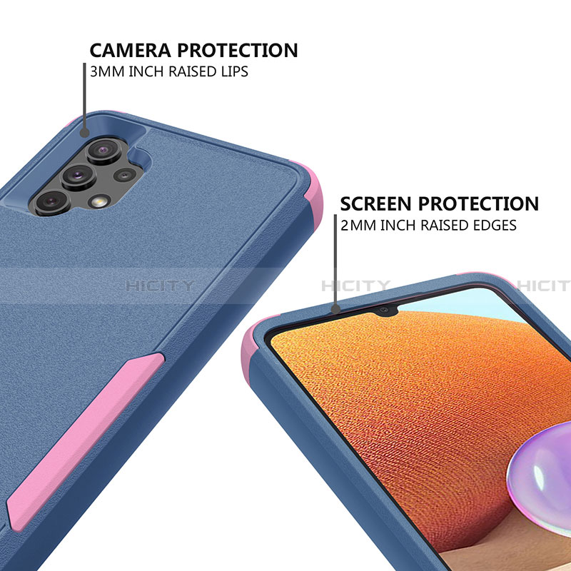 Silikon Hülle Handyhülle und Kunststoff Schutzhülle Hartschalen Tasche Vorder und Rückseite 360 Grad Ganzkörper MQ1 für Samsung Galaxy A32 5G groß