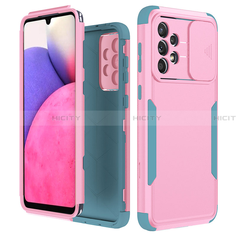 Silikon Hülle Handyhülle und Kunststoff Schutzhülle Hartschalen Tasche Vorder und Rückseite 360 Grad Ganzkörper MQ1 für Samsung Galaxy A33 5G Pink