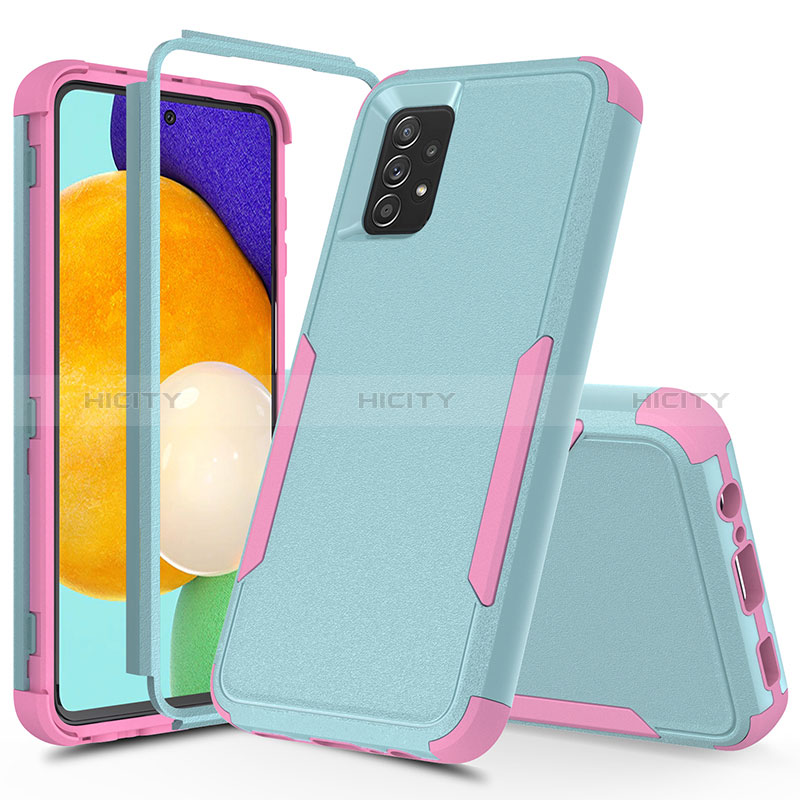 Silikon Hülle Handyhülle und Kunststoff Schutzhülle Hartschalen Tasche Vorder und Rückseite 360 Grad Ganzkörper MQ1 für Samsung Galaxy A52s 5G Bunt