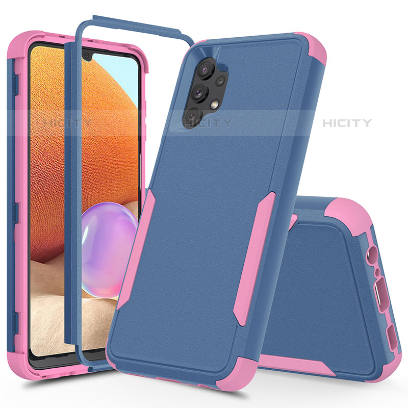 Silikon Hülle Handyhülle und Kunststoff Schutzhülle Hartschalen Tasche Vorder und Rückseite 360 Grad Ganzkörper MQ1 für Samsung Galaxy M32 5G Pink