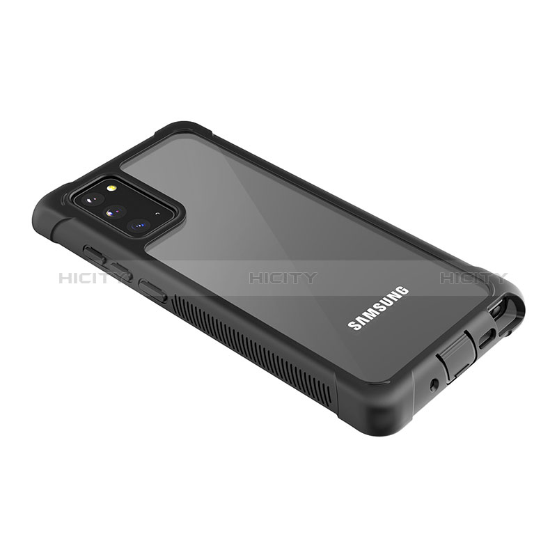 Silikon Hülle Handyhülle und Kunststoff Schutzhülle Hartschalen Tasche Vorder und Rückseite 360 Grad Ganzkörper U01 für Samsung Galaxy Note 20 5G Schwarz