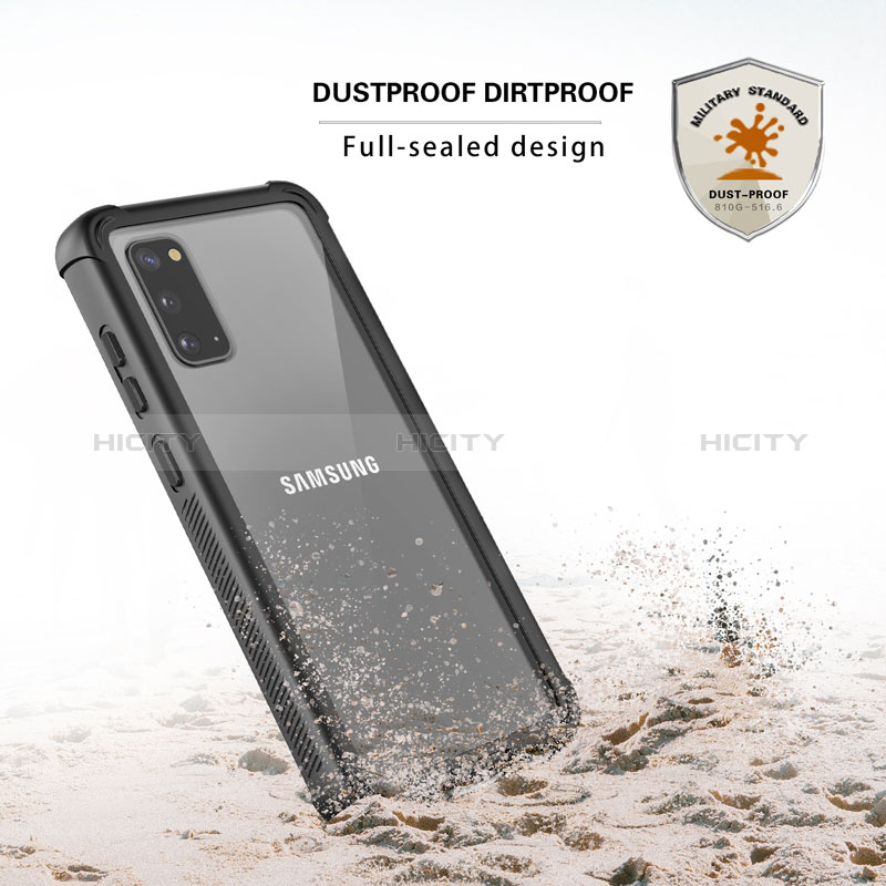 Silikon Hülle Handyhülle und Kunststoff Schutzhülle Hartschalen Tasche Vorder und Rückseite 360 Grad Ganzkörper U01 für Samsung Galaxy S20 5G Schwarz