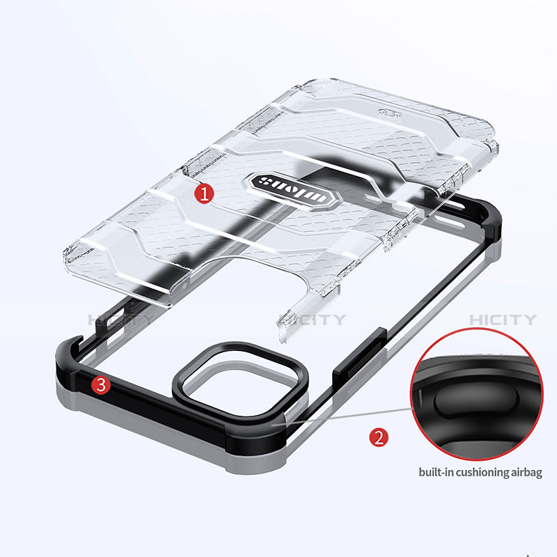 Silikon Hülle Handyhülle und Kunststoff Schutzhülle Hartschalen Tasche Vorder und Rückseite 360 Grad Ganzkörper U02 für Apple iPhone 14 groß