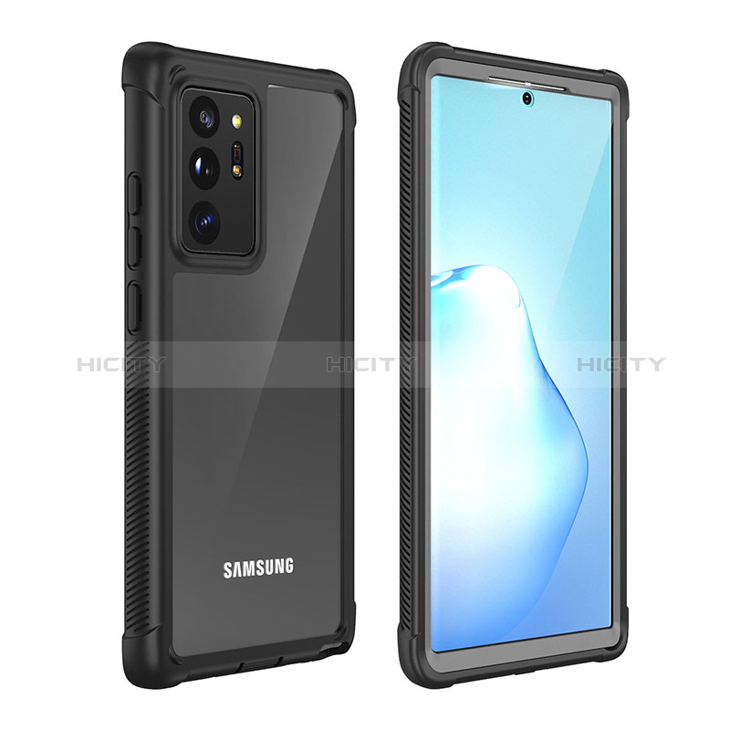 Silikon Hülle Handyhülle und Kunststoff Schutzhülle Hartschalen Tasche Vorder und Rückseite 360 Grad Ganzkörper U02 für Samsung Galaxy Note 20 Ultra 5G Schwarz groß