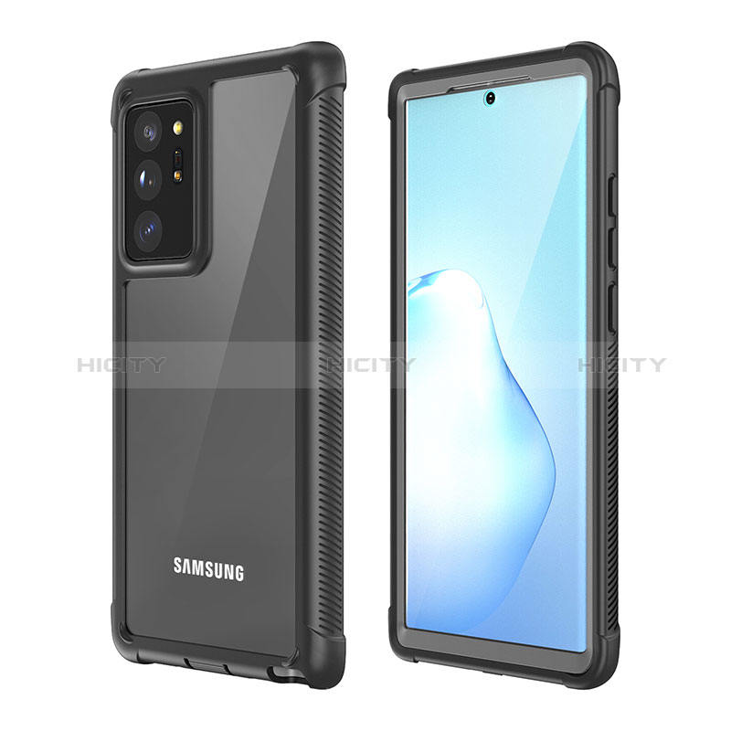 Silikon Hülle Handyhülle und Kunststoff Schutzhülle Hartschalen Tasche Vorder und Rückseite 360 Grad Ganzkörper U02 für Samsung Galaxy Note 20 Ultra 5G Schwarz groß