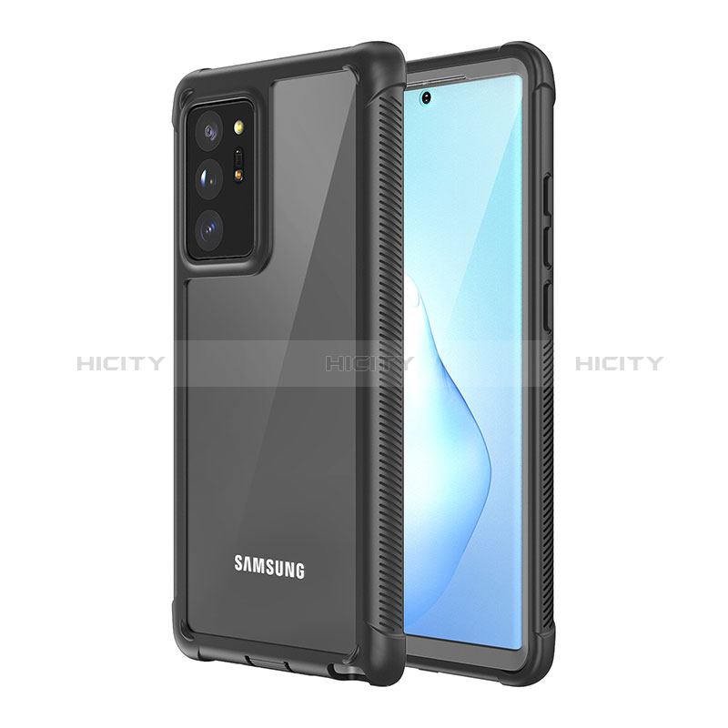 Silikon Hülle Handyhülle und Kunststoff Schutzhülle Hartschalen Tasche Vorder und Rückseite 360 Grad Ganzkörper U02 für Samsung Galaxy Note 20 Ultra 5G Schwarz groß