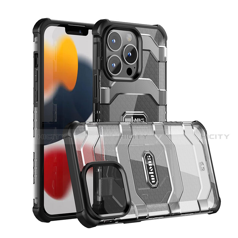 Silikon Hülle Handyhülle und Kunststoff Schutzhülle Hartschalen Tasche Vorder und Rückseite 360 Grad Ganzkörper U03 für Apple iPhone 13 Pro Max groß