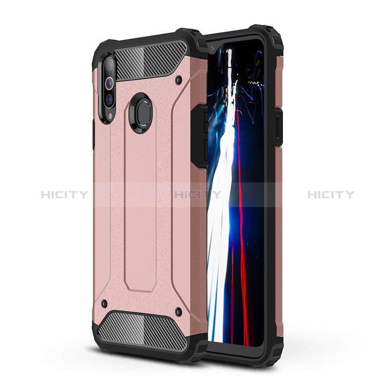 Silikon Hülle Handyhülle und Kunststoff Schutzhülle Hartschalen Tasche WL1 für Samsung Galaxy A20s Rosegold