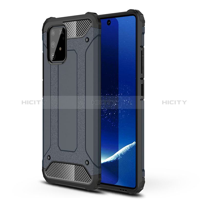 Silikon Hülle Handyhülle und Kunststoff Schutzhülle Hartschalen Tasche WL1 für Samsung Galaxy A91 Königs Blau