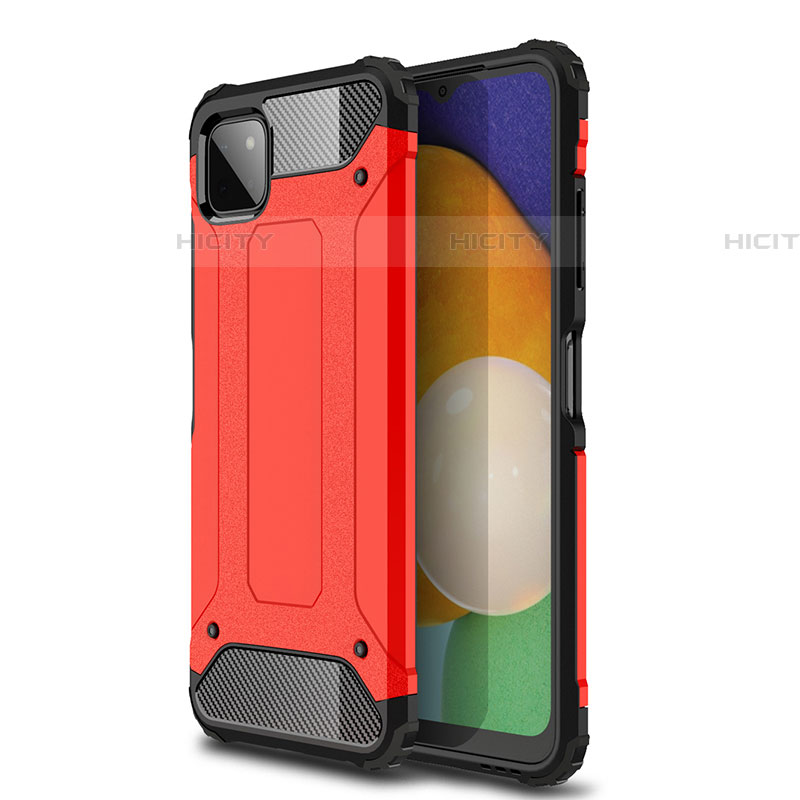 Silikon Hülle Handyhülle und Kunststoff Schutzhülle Hartschalen Tasche WL1 für Samsung Galaxy F42 5G Rot