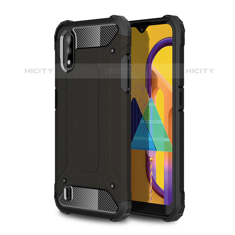 Silikon Hülle Handyhülle und Kunststoff Schutzhülle Hartschalen Tasche WL1 für Samsung Galaxy M01 Schwarz