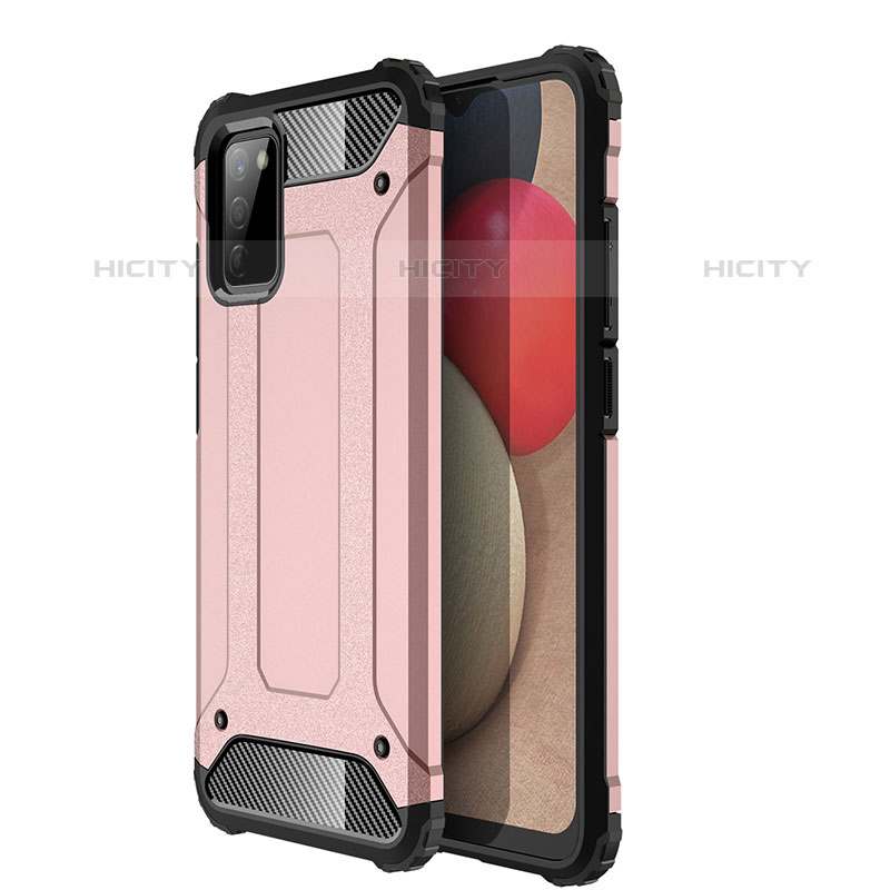 Silikon Hülle Handyhülle und Kunststoff Schutzhülle Hartschalen Tasche WL1 für Samsung Galaxy M02s Rosegold