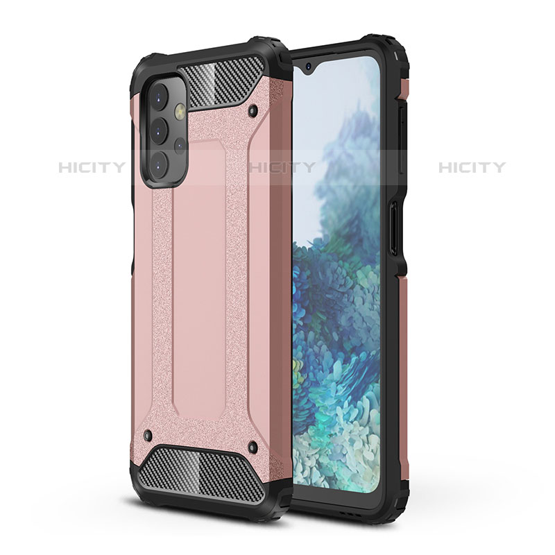 Silikon Hülle Handyhülle und Kunststoff Schutzhülle Hartschalen Tasche WL1 für Samsung Galaxy M32 5G Rosegold