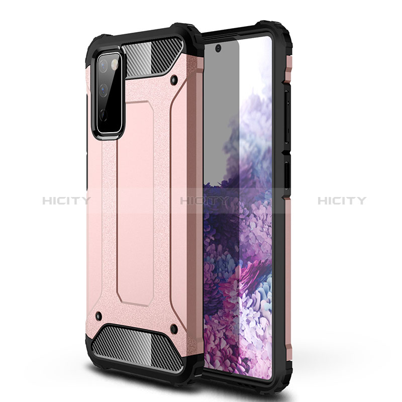 Silikon Hülle Handyhülle und Kunststoff Schutzhülle Hartschalen Tasche WL1 für Samsung Galaxy S20 FE 4G Rosegold