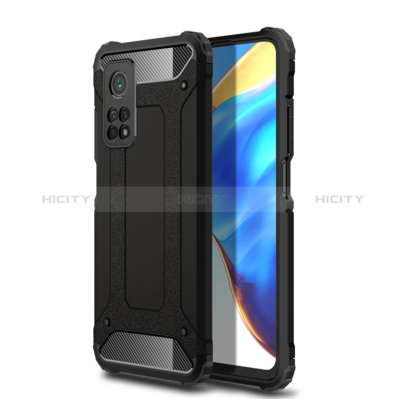 Silikon Hülle Handyhülle und Kunststoff Schutzhülle Hartschalen Tasche WL1 für Xiaomi Mi 10T 5G Schwarz