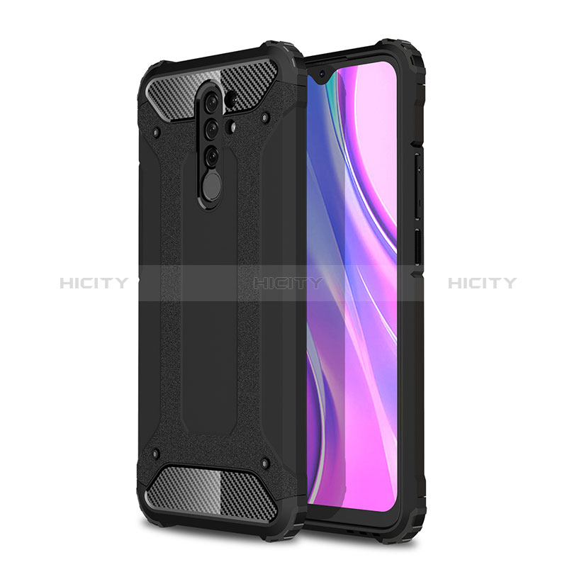 Silikon Hülle Handyhülle und Kunststoff Schutzhülle Hartschalen Tasche WL1 für Xiaomi Poco M2 Schwarz