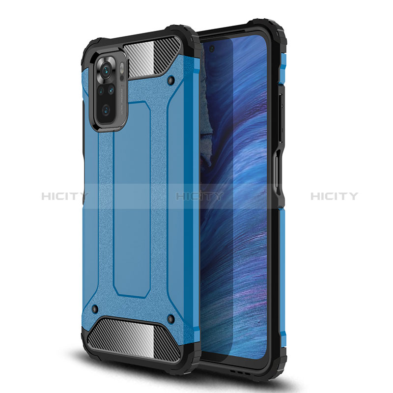 Silikon Hülle Handyhülle und Kunststoff Schutzhülle Hartschalen Tasche WL1 für Xiaomi Poco M5S Blau Plus