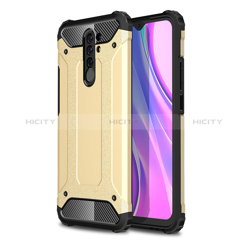 Silikon Hülle Handyhülle und Kunststoff Schutzhülle Hartschalen Tasche WL1 für Xiaomi Redmi 9 Gold