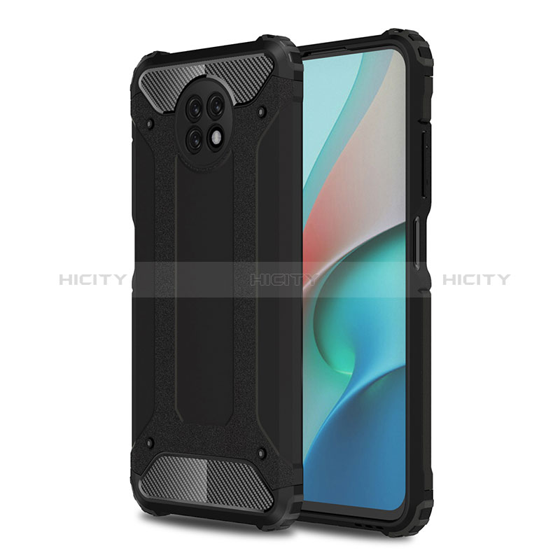 Silikon Hülle Handyhülle und Kunststoff Schutzhülle Hartschalen Tasche WL1 für Xiaomi Redmi Note 9 5G Schwarz Plus