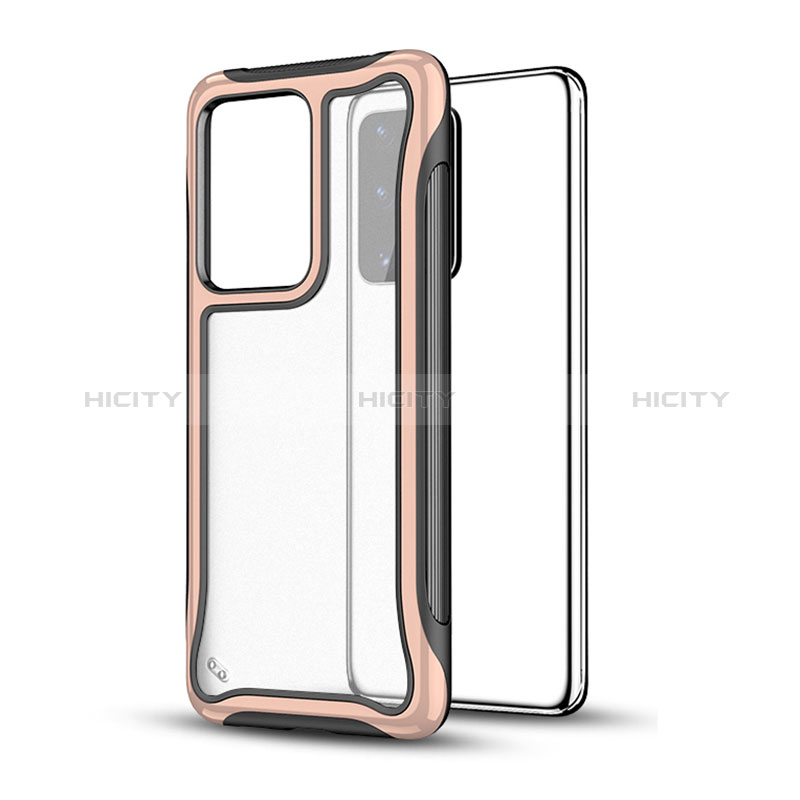 Silikon Hülle Handyhülle und Kunststoff Schutzhülle Hartschalen Tasche YF1 für Samsung Galaxy S20 Plus 5G Rosegold