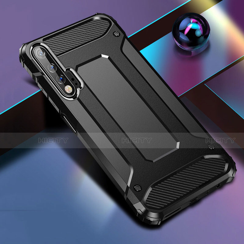 Silikon Hülle Handyhülle und Kunststoff Schutzhülle Tasche für Huawei Nova 6 5G Schwarz