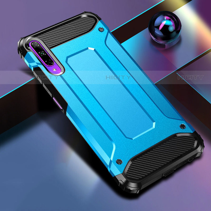 Silikon Hülle Handyhülle und Kunststoff Schutzhülle Tasche für Huawei P Smart Pro (2019) Hellblau Plus