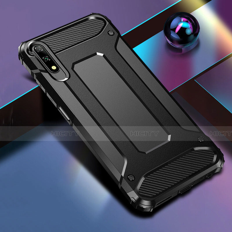 Silikon Hülle Handyhülle und Kunststoff Schutzhülle Tasche für Huawei P Smart Z (2019) Schwarz