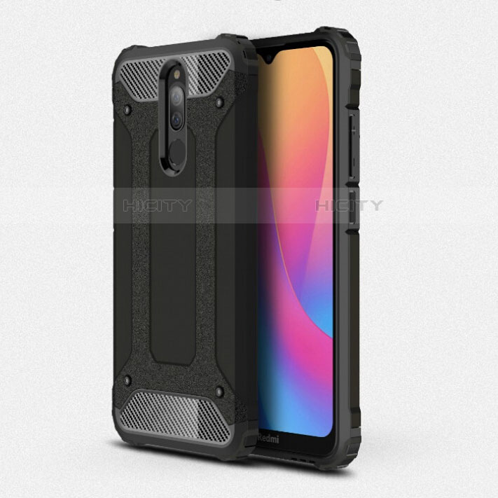 Silikon Hülle Handyhülle und Kunststoff Schutzhülle Tasche für Xiaomi Redmi 8 Schwarz